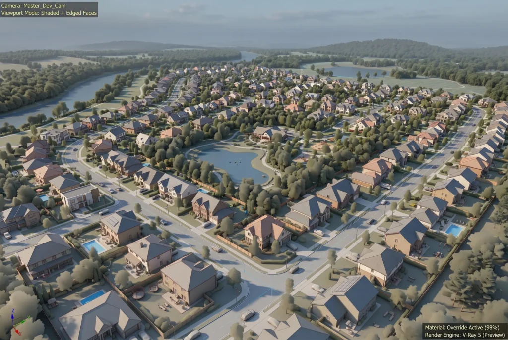 Aerial Render Clay